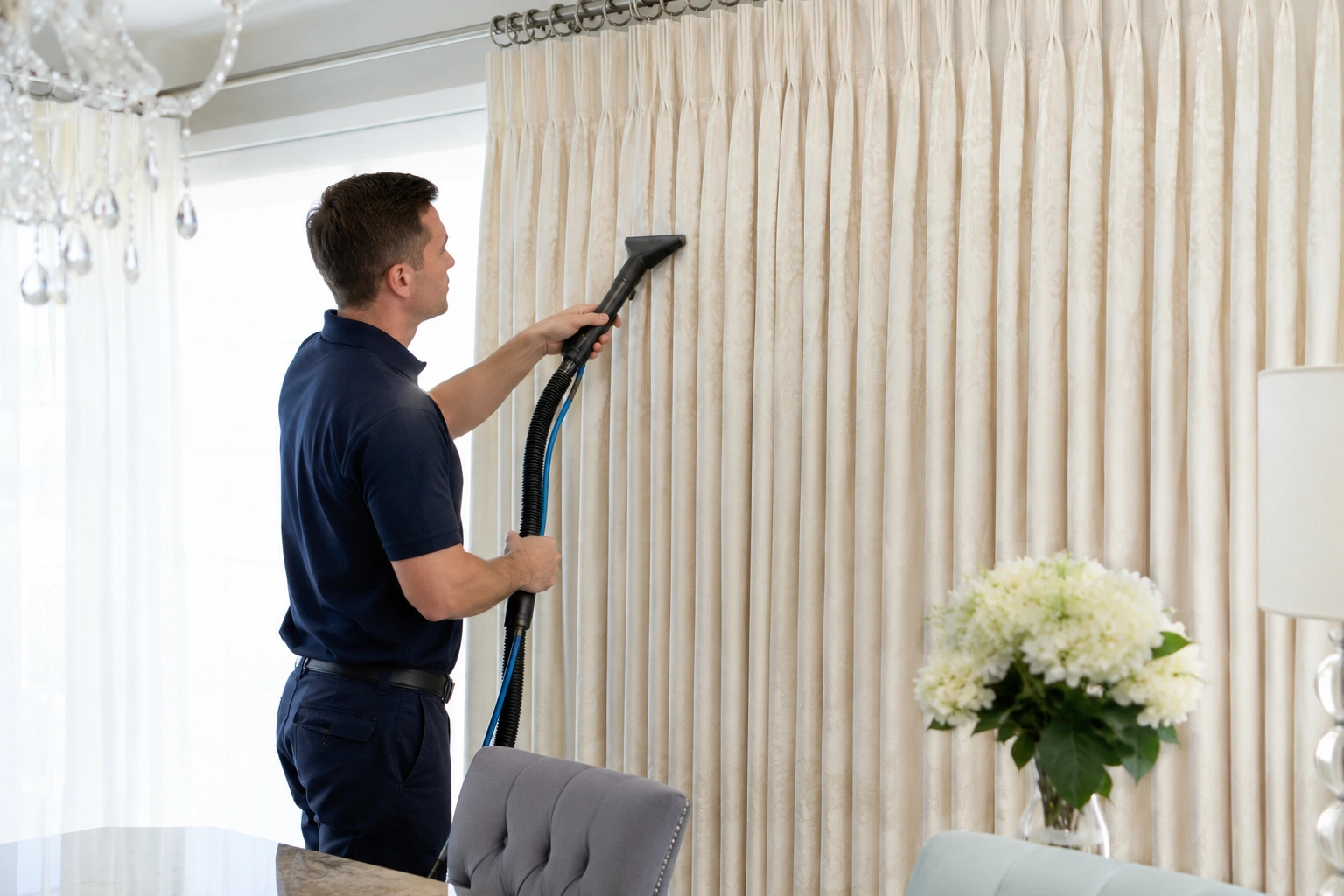 Curtain Cleaning crew working in Albion